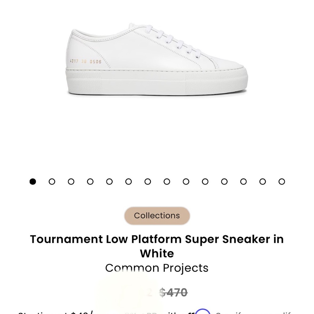 Common Projects White Leather Platform Sneaker Re… - image 7